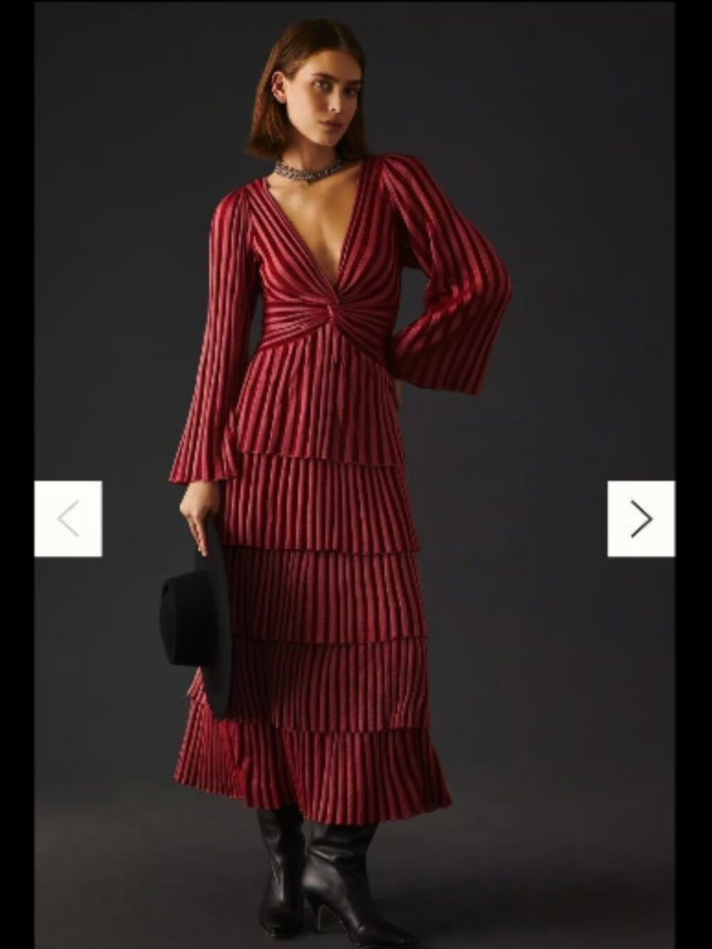 Anthropologie Cecilia Prado Twist Front Deep V Tiered Maxi Dress - S - Picture 8 of 11